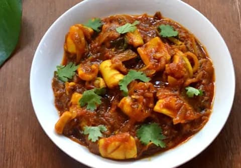 Calamari Baffad Gravy - Britto's Restaurant, Goa