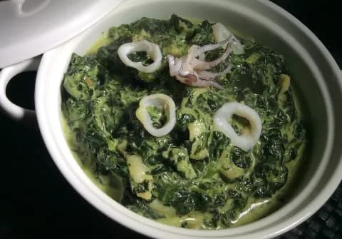 Squid with Spinach - Fusion Bay, Fort Kochi, Kochi