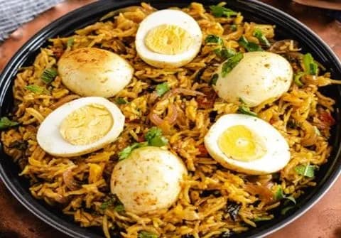 Egg Biryani Family Pack (6 Eggs) - Cafe 555, Hyderabad