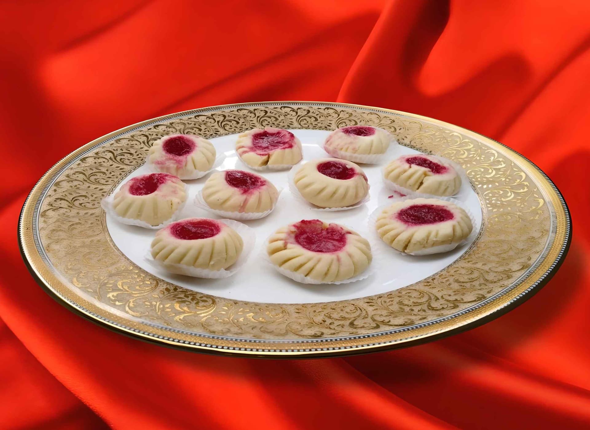 Strawberry Sandesh (Pack of 12) - Nalin Chandra Das & Sons, Kolkata